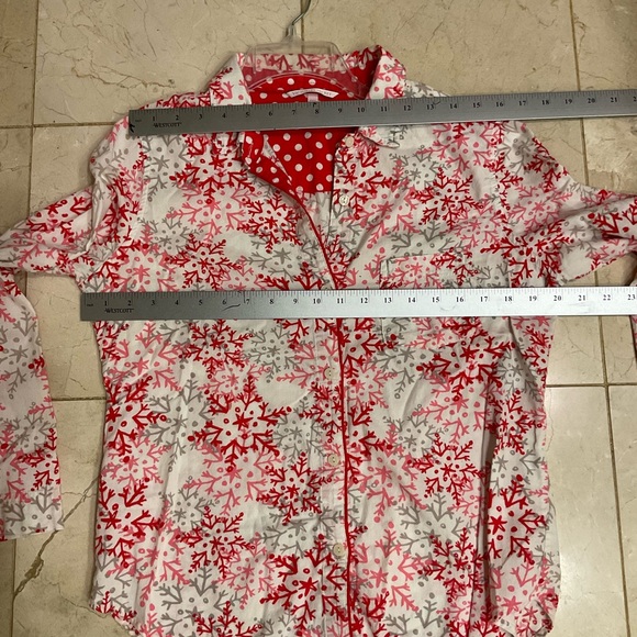 Victoria’s Secret Flannel Pajama Set, Red & White Snowflakes, Sz S - Picture 12 of 15